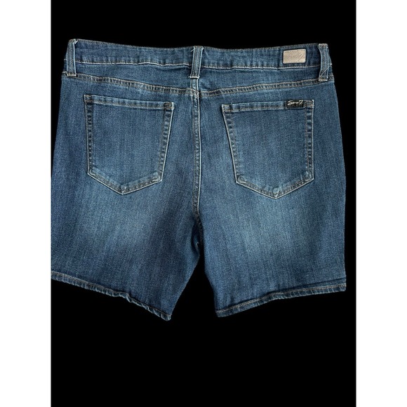 Seven7 Jean Shorts Size 14 Womens Weekend Short Mid Rise Blue Denim Stretch L - Picture 3 of 10